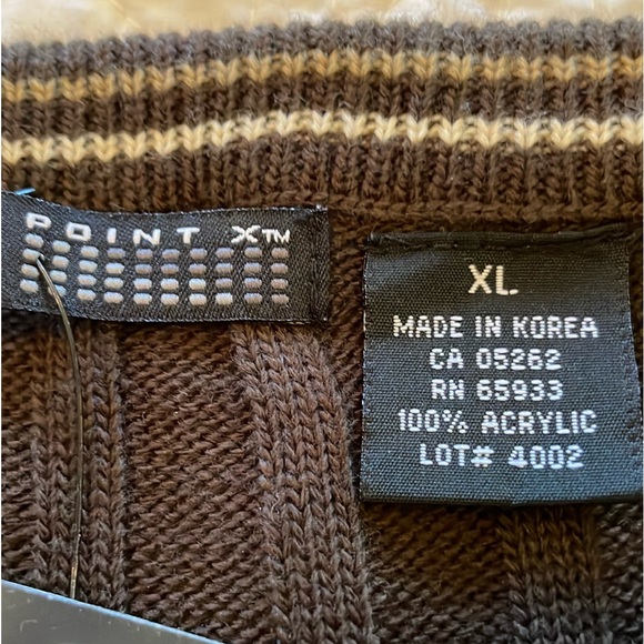 POINT•X MENS XL CREW-NECK Sweater Colors shades of Browns NEW NEVER WORN - Picture 3 of 15